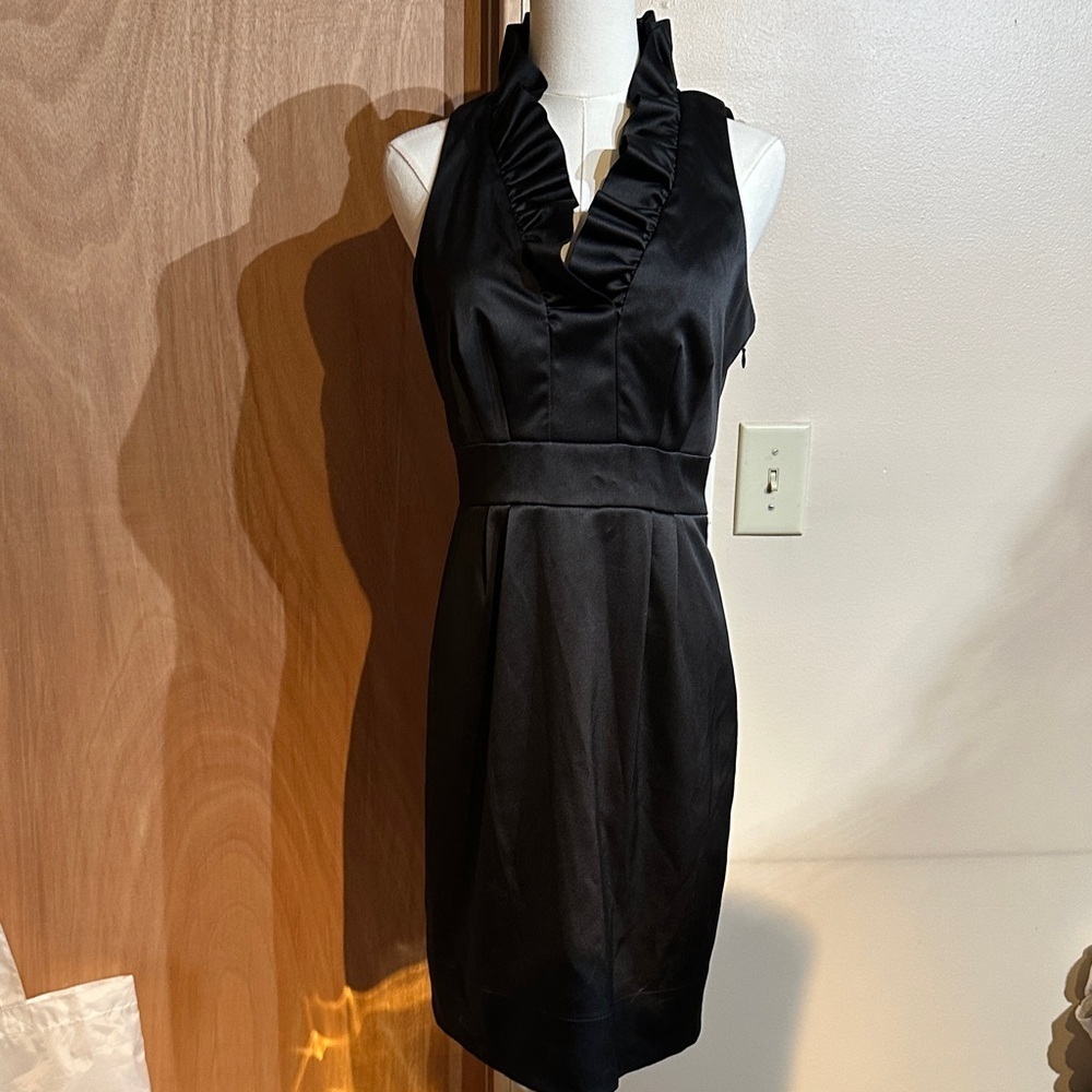 Taylor Black Ruffled Mini Dress